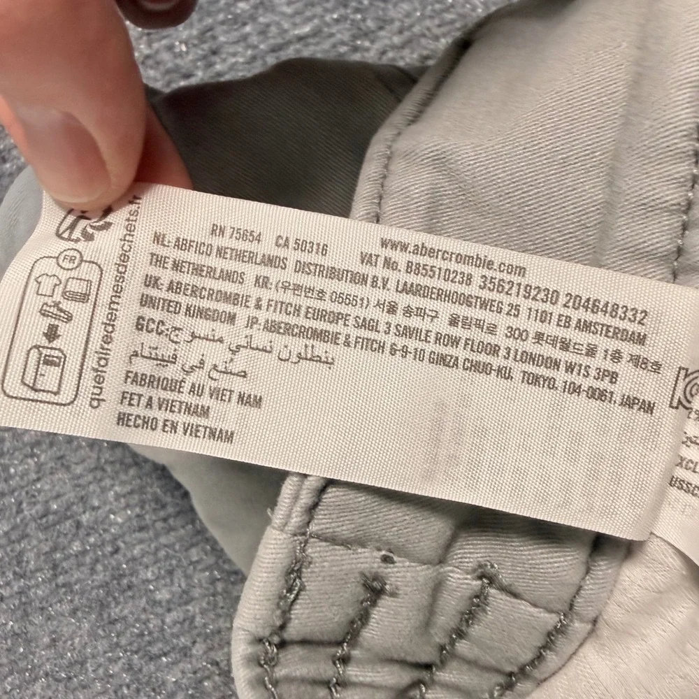 Hollister Low-Rise Baggy Cargo Pants Light Grey W27 L27 Y2K Utility Wide Leg‎
